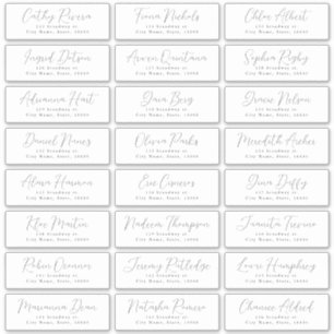 Einfache romantische Script Hochzeitsgast-Adresse  Aufkleber