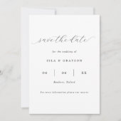 Einfache romantische Script QR Code Hochzeit Save The Date (Vorderseite)