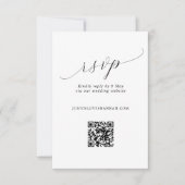 Einfache Romantische SkriptWedding QR Code RSVP Karte (Vorderseite)