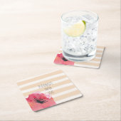 Einfache romantische Streifen Wasserfarbe Rechteckiger Pappuntersetzer (Vor Ort)