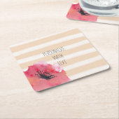 Einfache romantische Streifen Wasserfarbe Rechteckiger Pappuntersetzer (angewinkelt)