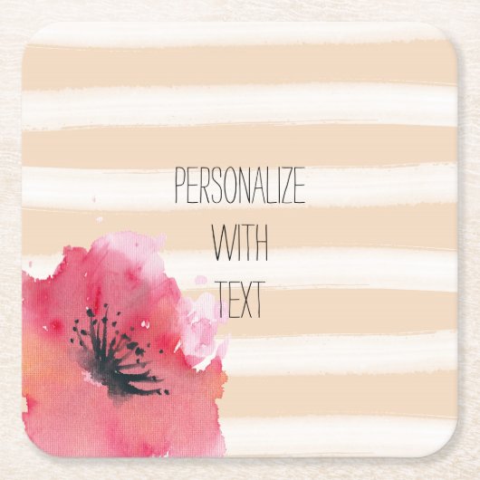 Einfache romantische Streifen Wasserfarbe Rechteckiger Pappuntersetzer (Vorderseite)