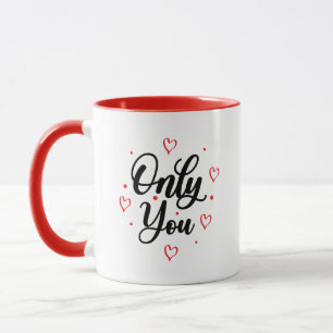 Einfache Romanze Liebe Nur Du Elegantes schwarzes Tasse