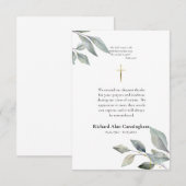 Einfache römisch-katholische Christliche Beerdigun Dankeskarte (Vorne/Hinten)