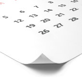 Einfache Rosa 2025 Kalender Poster (Ecke)