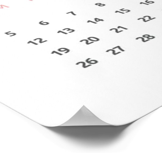 Einfache Rosa 2025 Kalender Poster (Ecke)