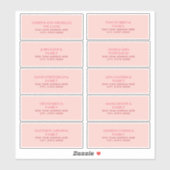 Einfache rosa Adressbezeichnungen Aufkleber (Blatt)