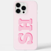 Einfache rosa Anfangsmonogramm Case-Mate iPhone Hülle (Rückseite)