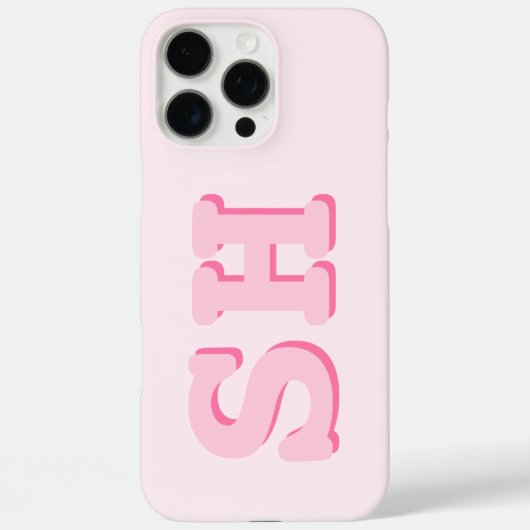 Einfache rosa Anfangsmonogramm Case-Mate iPhone Hülle (Rückseite)