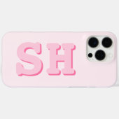 Einfache rosa Anfangsmonogramm Case-Mate iPhone Hülle (Rückseite (Horizontal))