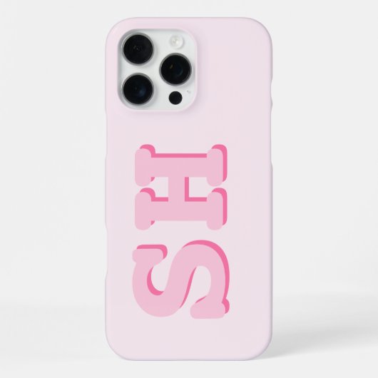 Einfache rosa Anfangsmonogramm iPhone Hülle (Rückseite)