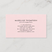 Einfache rosa Aquarellgold-Splash Monogram Visitenkarte (Rückseite)