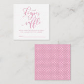 Einfache rosa Babydusche Windelwanne Begleitkarte (Vorne/Hinten)