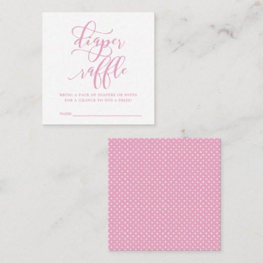 Einfache rosa Babydusche Windelwanne Begleitkarte (Vorne/Hinten)