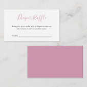 Einfache Rosa Babydusche Windelwaschmaschine Umhül Begleitkarte (Vorne/Hinten)