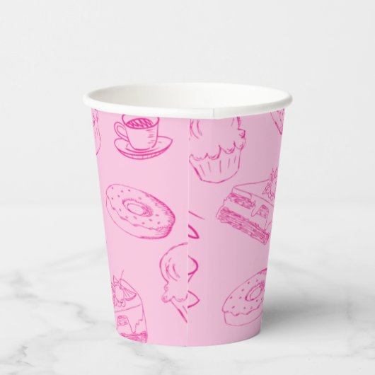 Einfache rosa Bäckerei Papercups Pappbecher (Rechts)