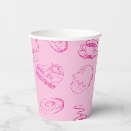 Einfache rosa Bäckerei Papercups Pappbecher