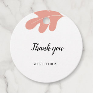einfache rosa Blätter Danke Geschenk Geschenkanhän Geschenkanhänger