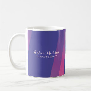 Einfache rosa blaue diagonale Linien Kaffeetasse
