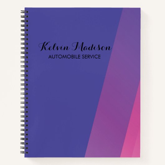 Einfache rosa blaue Diagonallinien Notizblock (Vorderseite)