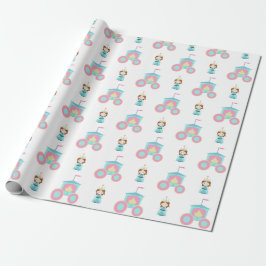 Einfache rosa blaue Prinzessin Geschenkpapier