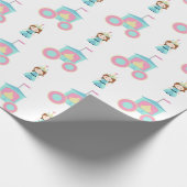 Einfache rosa blaue Prinzessin Geschenkpapier (Ecke)