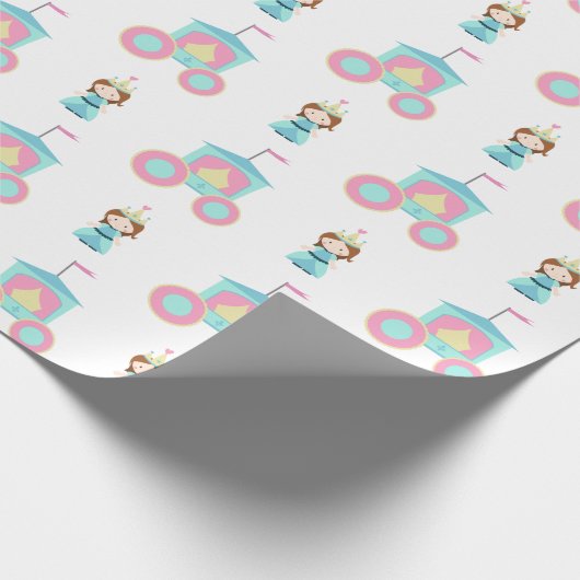 Einfache rosa blaue Prinzessin Geschenkpapier (Ecke)