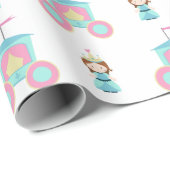 Einfache rosa blaue Prinzessin Geschenkpapier (Rolleneckpunkt)