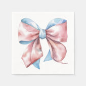 Einfache Rosa-Blauer-Bow-Geschlechtsübersicht Serviette (Vorderseite)