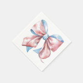 Einfache Rosa-Blauer-Bow-Geschlechtsübersicht Serviette (Ecke)