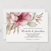 Einfache Rosa Blume Christliche Bibelhochzeit Einladung (Vorderseite)