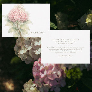 Einfache rosa Blumen-Trauer-Danksagung Dankeskarte