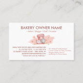 Einfache rosa Blumengebäck Visitenkarte (Rückseite)