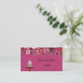 Einfache rosa Blumengebäck Visitenkarte (Stehend Vorderseite)