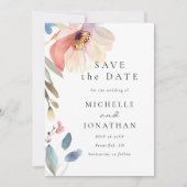Einfache Rosa Blush Blume Moderne Christliche Hoch Save The Date (Vorderseite)