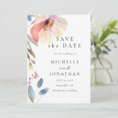 Einfache Rosa Blush Blume Moderne Christliche Hoch Save The Date (Stehend Vorderseite)