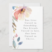 Einfache Rosa Blush Blume Moderne Christliche Hoch Save The Date (Rückseite)