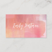 Einfache Rosa Blush Minimale Kalligrafie Wasserfar Visitenkarte (Vorderseite)
