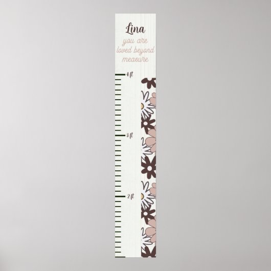 Einfache rosa Blütendiagramme jenseits der Messung Poster (Vorne)