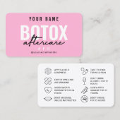 Einfache rosa Botox Aftercare-Karte Visitenkarte (Vorne/Hinten)