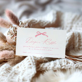 Einfache rosa Bow Diaper Raffle Baby Dusche Begleitkarte