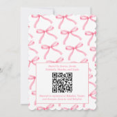 Einfache Rosa Bow Girly Coquette Babydusche Einladung (Rückseite)