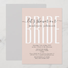Einfache rosa Brautdusche Einladung