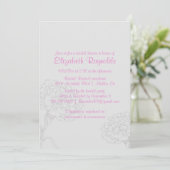 Einfache Rosa-Bridal-Dusche Einladung (Stehend Vorderseite)