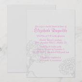 Einfache Rosa-Bridal-Dusche Einladung (Vorne/Hinten)
