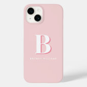 Einfache rosa Buchstabeneinweisung Case-Mate iPhone Hülle (Rückseite)