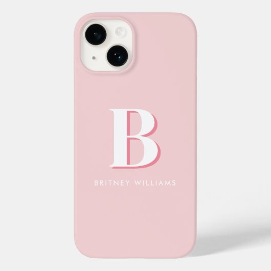 Einfache rosa Buchstabeneinweisung Case-Mate iPhone Hülle (Rückseite)