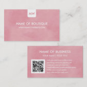 Einfache rosa Chic Boutique Monogram Social Media Visitenkarte (Vorne/Hinten)