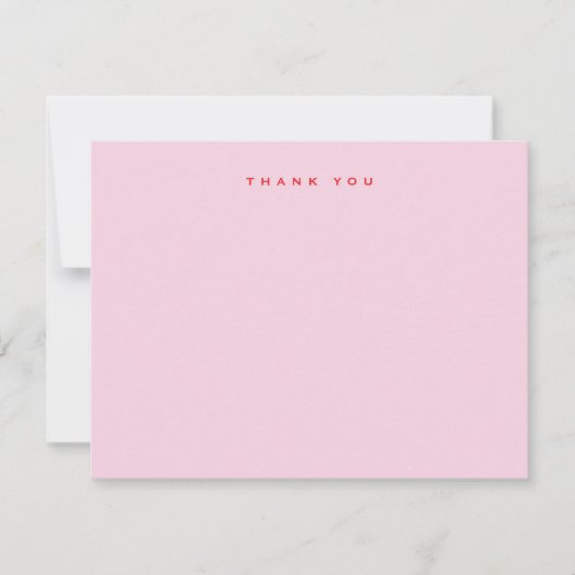 Einfache Rosa Dankeskarten Mitteilungskarte (Vorderseite)