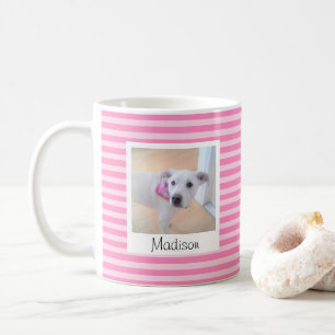 Einfache Rosa des Babys Strichen Name und Foto hin Kaffeetasse